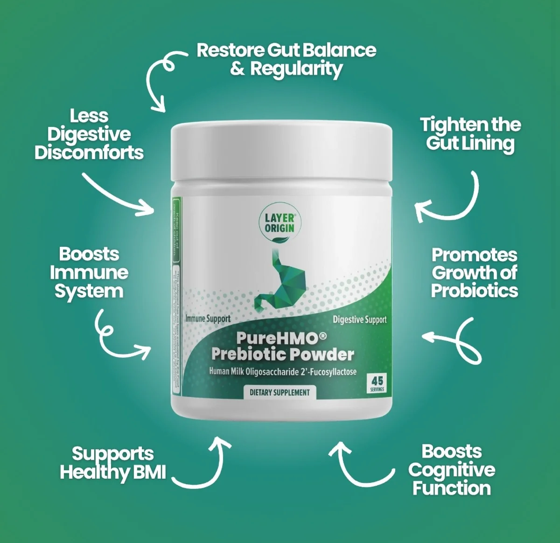 Layered Origin PureHMO® Human Milk Oligosaccharide (HMO 2'FL) Super Prebiotic Fiber