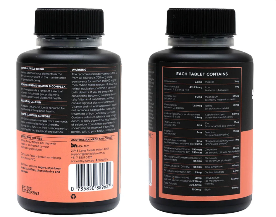 BN Chews - 60 Chewable Multivitamin Tablets